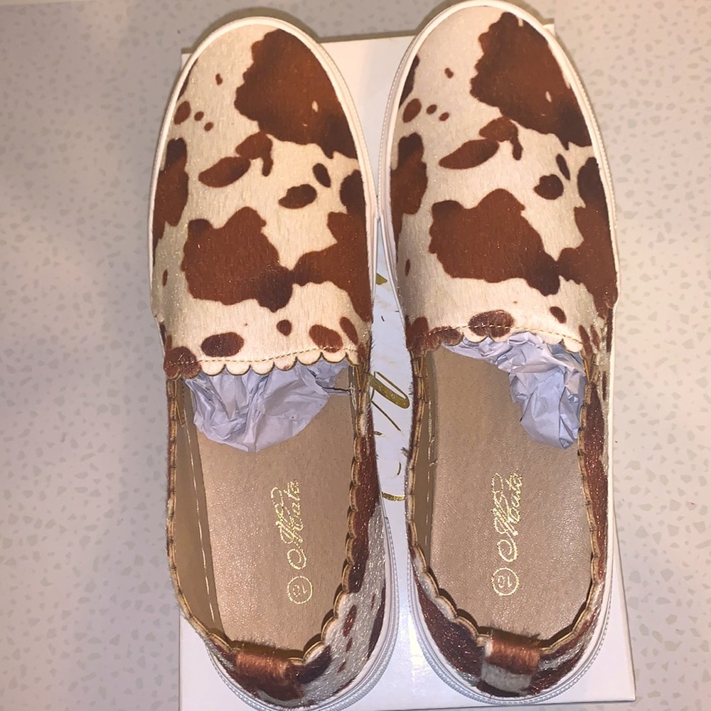 Cow print Slip on Shoes